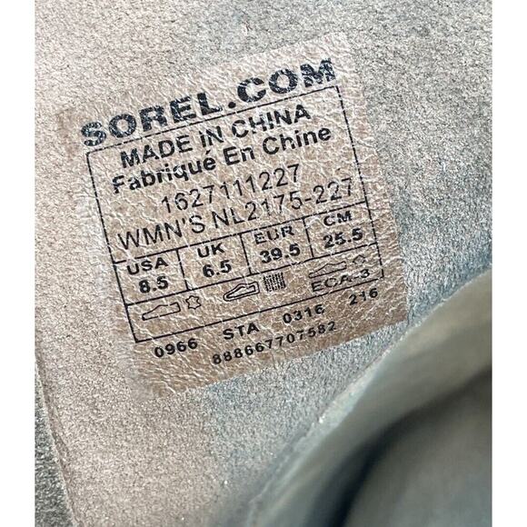 Sorel Cate the Great Size 8.5 Tall High Wedge Boots Brown Gray Waterproof - Picture 15 of 16